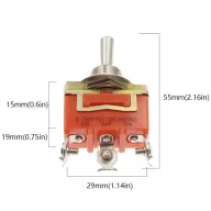   12mm-es billenőkapcsoló, 15A, 250V, AC, 3 PIN + védőszilikon (1003)