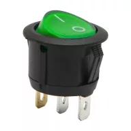   Round Rocker Switch LED megvilágítású autós műszerfalkapcsoló, zöld (1004)