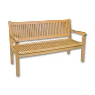   Kerti pad, Gentle, 150 x 55 x 90 cm, tömör teakfa, háttámlával, 3 személyes, időjárásálló, hosszú élettartamú