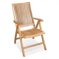   Kerti szék, Kingston, barna, 109 x 52 x 62 cm, összecsukható, tömör teakfa, ergonomikus háttámla és ülőfelület, időjárásálló
