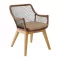 Kerti szék, Garden Chair, barna, 83 x 60 x 63 cm, teakfa és VIRO Polyfiber, ülőpárnával, időjárásálló, hosszú élettartamú