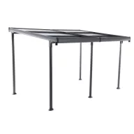   Pergola, antracit, 400 x 297 cm, magasság: 267 cm, alumínium szerkezet, integrált tetőrendszerrel, beépített ereszcsatornával, UV- és időjárásálló, karbantartásmentes kivitelű