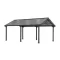 Kerti autóbeálló, Carport, antracit, 610 × 367 cm, porszórt acélszerkezettel, beépített ereszcsatornával, rozsdaálló, időjárásálló kivitelű