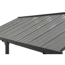 Kerti autóbeálló, Carport, antracit, 610 × 367 cm, porszórt acélszerkezettel, beépített ereszcsatornával, rozsdaálló, időjárásálló kivitelű