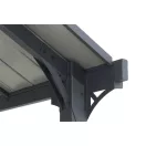 Kerti autóbeálló, Carport, antracit, 610 × 367 cm, porszórt acélszerkezettel, beépített ereszcsatornával, rozsdaálló, időjárásálló kivitelű