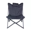Kempingszék, Butterfly ALU, szürke, összecsukható, alumínium váz, párnázott ülőfelület, kivehető fejtámla, hordtáskával, könnyen szállítható
