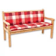   Kerti padpárna, Naxos, 140 x 49 + 39 x 6 cm, 52% poliészter / 48% pamut, négyzetmintás, rögzítőpánttal és megkötőkkel
