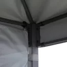 Pergola, Kabru, szürke, 220 × 280 cm, magasság: 258 cm, acél szerkezet, puha lamellatető, oldalsó polccal és privát oldalfallal, időjárásálló