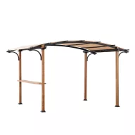   Pergola, Skuta, világosbarna, 259 × 406 cm, magasság: 220 cm, acél szerkezet, ponyvatető, beépített polccal, időjárásálló