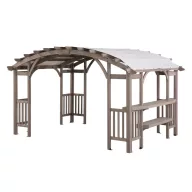   Pergola, Dajti, szürke, 427 × 305 cm, magasság: 250 cm, beépített polccal, cédrusfa szerkezet, ponyvatető, időjárásálló
