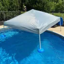 Medence pavilon, Gran, szürke, 300 × 300 cm, magasság: 197 cm, acél és alumínium szerkezet, állítható tetőmagassággal, hordtáskával, UV-álló