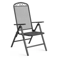   Kerti szék, Zuno-38, fekete, 112 x 61 x 68 cm, acél keret, összecsukható, időjárásálló
