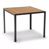   Kerti asztal, Havana 90, bézs/szürke, 90 x 90 cm, magasság: 74 cm, artwood lécelt asztallap, alumínium váz, lekerekített sarkokkal