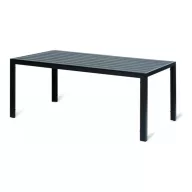   Kerti asztal, Havana 190, fekete, 190 x 90 cm, magasság: 74 cm, artwood lécelt asztallap, alumínium váz