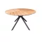 Kerti asztal, Tulum Natural, barna, kerek, átmérő: 120 cm, magasság: 75 cm, alumínium váz, teakfa hatású asztallap, időjárásálló, UV-álló, karbantartásmentes