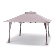   Kerti pavilon, Flexi, szürke, 336 × 336 cm, kivehető oldalpanelekkel, acél szerkezettel, poliészter tetővel, időjárásálló