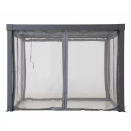   Pergola oldalfal, Matterhorn, szürke, 306 × 306 cm, 4 darabos szúnyogháló szett, akasztókkal, poliészter, cipzáras, vízálló, UV-álló