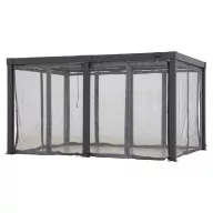   Pergola oldalfal, Matterhorn, szürke, 406 × 306 cm, 4 darabos szúnyogháló szett, akasztókkal, poliészter, cipzáras, vízálló, UV-álló