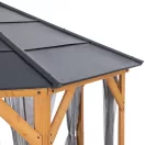 Kerti pavilon oldalfal, Eggi, szürke, 395 × 395 cm, 8 darabos szúnyogháló szett, gyűrűs rögzítőkkel, poliészter, cipzáras, vízálló, UV-álló