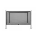 Pergola oldalfal, sötétszürke, 300 × 250 cm, alumínium szerkezet, poliészter és PVC árnyékolóval, kézi működtetés, bioklimatikus pergolához