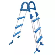   Medence létra, Azuro Safety, kétágú, 3+3 fokos, 95 cm magas medencéhez, horganyzott acél, műanyag lépcsőfokokkal, levehető külső létrarésszel
