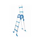 Medence létra, Azuro Safety, kétágú, 3+3 fokos, 95 cm magas medencéhez, horganyzott acél, műanyag lépcsőfokokkal, levehető külső létrarésszel
