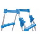 Medence létra, Azuro Safety, kétágú, 3+3 fokos, 95 cm magas medencéhez, horganyzott acél, műanyag lépcsőfokokkal, levehető külső létrarésszel