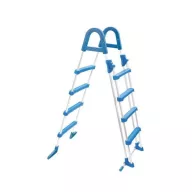   Medence létra, Azuro Safety, kétágú, 4+4 fokos, 110 cm magas medencéhez, horganyzott acél, műanyag lépcsőfokokkal, levehető külső létrarésszel