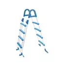 Medence létra, Azuro Safety, kétágú, 4+4 fokos, 110 cm magas medencéhez, horganyzott acél, műanyag lépcsőfokokkal, levehető külső létrarésszel