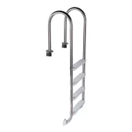   Medence létra, Slim, AISI304, kis ívű, 4 fokos, 130 cm feletti magas medencéhez, rozsdamentes acél, műanyag lépcsőfokokkal