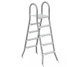 Medence létra, Azuro De Luxe, AISI304, kétágú, 4+4 fokos, 140 cm magas medencéhez, A modell, rozsdamentes acél, műanyag lépcsőfokokkal