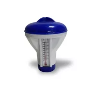   Úszó vegyszer adagoló medencéhez, hőmérővel, 17 cm, sötétkék/fehér