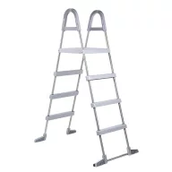   Medence létra, Azuro De Luxe, antracit, kétágú, 3+3 fokos, 120 cm magas medencéhez, rozsdamentes acél, műanyag lépcsőfokokkal