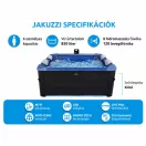 Jakuzzi, MSpa Oslo Sapphire F-SA063W, szürke, 6 személyes, 850 l, 160 x 160 x 65 cm, LED világítással, hidromasszázs fúvókákkal
