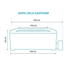 Jakuzzi, MSpa Oslo Sapphire F-SA063W, szürke, 6 személyes, 850 l, 160 x 160 x 65 cm, LED világítással, hidromasszázs fúvókákkal