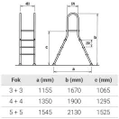 Kétágú rozsdamentes létra 5 + 5 fokos, 1.5 m magasságig (AS-118002)
