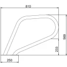 Rozsdamentes korlát, FX-03, AISI316, 810 x 569 mm, 1 db / csomag (AS-119003)