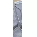 Aknafedlap, AISI316, 700 x 700 mm, ezüst, teleszkópos, rozsdamentes acél, 25 mm mély tálcával, hőszigetelt, burkolható, gázrugós, vízelvezető vályú