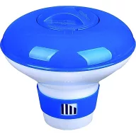   Úszó vegyszeradagoló, Basic, 12,5 cm, kék/fehér, állítható adagolás, 20 g-os mini tablettákhoz, medencéhez, UV-álló műanyag