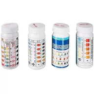   Vízelemző tesztcsík, Poolx, 5 az 1-ben, 50 db, pH/klór/bróm/TA/TH mérés, medencevízhez, többzónás indikátorpapír, 15 másodperces leolvasás, fehér