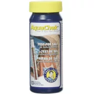   Vízelemzők, AquaChek, sótartalom-tesztcsíkok, 10 db, 400–7000 mg/l tartomány, medence- és pezsgőfürdővízhez, indikátorpapíros, egyszerű használat