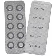   Vízelemzők, Poolx, Pótreagens CYA teszt tabletta, 50 db, cianursav (CYA) méréshez, tablettás vízelemzőhöz, alumínium bliszteres
