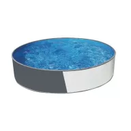   Azuro round Graphite - White fémpalástos medence, szűrő nélkül, D360 x 120 cm, szürke/fehér