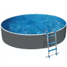 Azuro round Graphite - White fémpalástos medence, szűrő nélkül, D500 x 120 cm, szürke/fehér