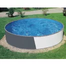 Azuro round Graphite - White fémpalástos medence, szűrő nélkül, D500 x 120 cm, szürke/fehér