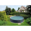 Azuro round Graphite - White fémpalástos medence, szűrő nélkül, D500 x 120 cm, szürke/fehér