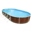 Azuro oval Wood ovális fémpalástos medence, szűrő nélkül, fa minta, D550 x 370 x 120 cm, barna