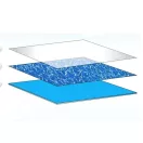 Medence belső fólia, Azuro Swirl, kék, 3,6 x 0,9 m, UV álló, 0,25 mm, kör alakú fémpalástos medencéhez
