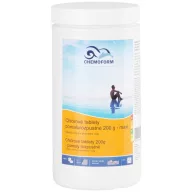   Medence klórtabletta, Chemoform 5601 (200 g), fehér, 1 kg, lassan oldódó, hosszú távú fenntartó klórozáshoz