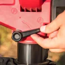 Akkumulátoros lombfúvó-szívó, Worcraft CLBV-S40Li ShareSYS, piros/fekete, 2 x 20 V Li-Ion, légsebesség: 230 km/h, légszállítás: 8 m3/perc, 45 l gyűjtőzsák, akkumulátorral és töltővel